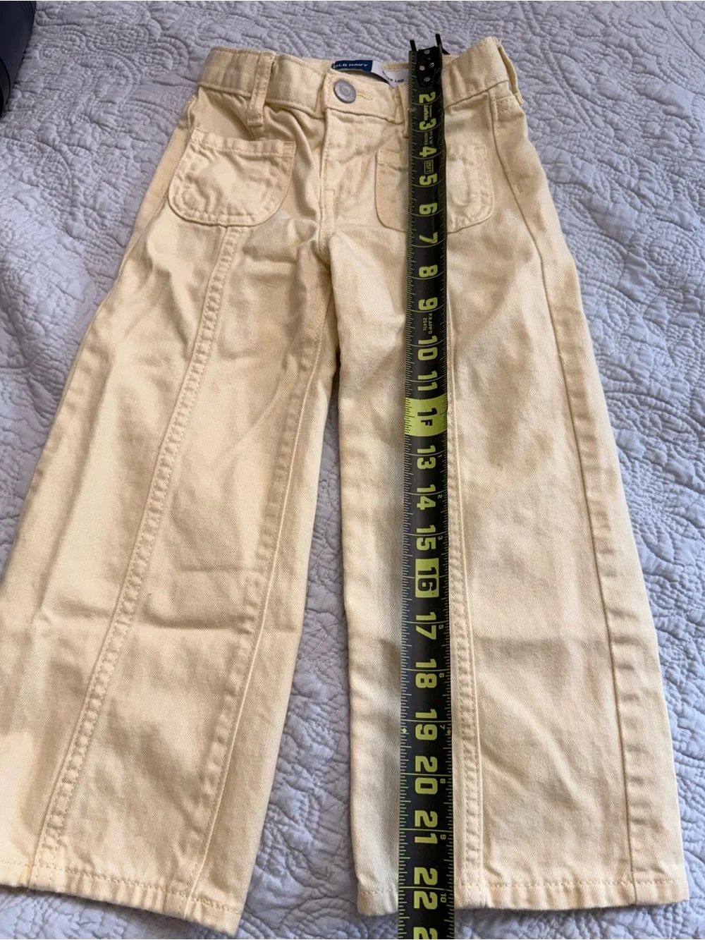 Old Navy Pale Yellow Wide Leg Jeans